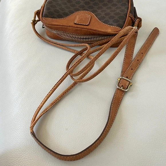 Celine Vintage Brown & Tan Monogram Crossbody Bag - Picture 4 of 12